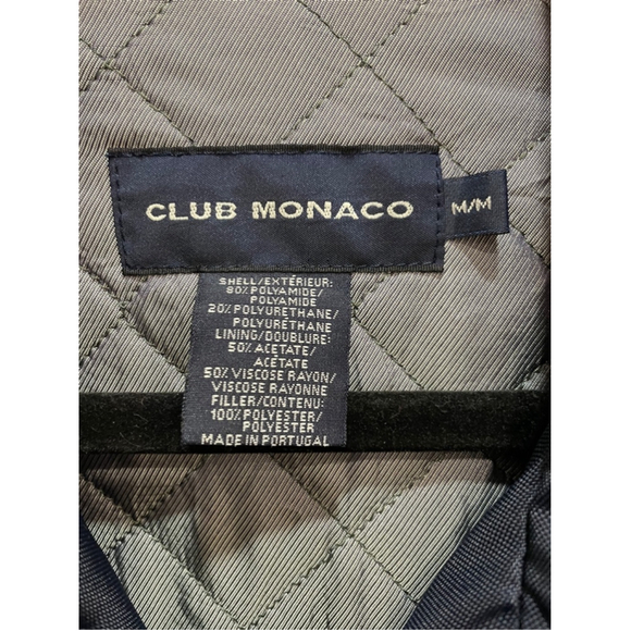 Club Monaco Nylon Jacket Zip Up Workwear Chore Coat Mens Navy Medium - Picture 2 of 11